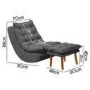 Ver imagem 5 de Kit Poltrona Decorativa Melissa com Balanço Gangorra Estofada e Puff em Bouclê:bouclê Cinza Grafite