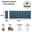 Ver imagem 5 de Cabeceira Queen Linho Azul Placa Modulada Estofada Ripada Adesiva