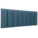 Ver imagem 1 de Cabeceira Queen Linho Azul Placa Modulada Estofada Ripada Adesiva