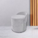 Ver imagem 1 de Puff Decorativo com Encosto Forma Orgânica Bouclé Yuri