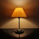 Ver imagem 5 de Abajur Slim Black´N Sand Luminária de Mesa Fino Quarto Sala - Cúpula Bege