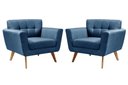 Ver imagem 1 de Kit 2 Poltronas Bruna Cor:Linho Azul 330