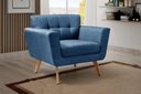 Ver imagem 2 de Kit 2 Poltronas Bruna Cor:Linho Azul 330
