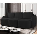 Ver imagem 2 de Sofá Cama Casal para Sala 246cm Polska K04 Veludo Preto - Mpozenato
