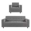 Ver imagem 1 de Kit Sofá 3 Lugares + Poltrona Verona - Suede - Cinza