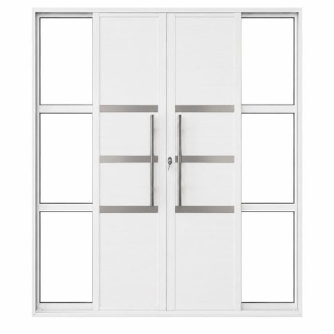 Porta de Correr Alumínio Branco Lambril 04 Folhas Maxx - 210x200