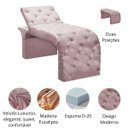 Ver imagem 4 de Maca Estofada Estética Cílios Regulável Spa Veludo Ana:rosê