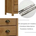 Ver imagem 4 de Comoda 7 Gavetas Madeira Maciça 125 Cm 9174 Freijo Milani Store