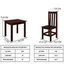 Ver imagem 3 de Conjunto Mesa de Jantar 90 x 75 cm com 4 Cadeiras - Castanho