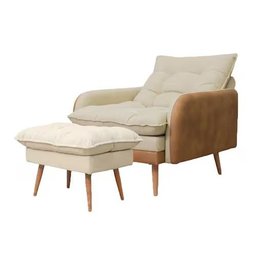 Poltrona Amamentação Decorativa Reclinável Luxo Inglaterra com Puff - Harpia Decor - 2