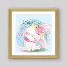 Quadro Infantil Coelinho Cute - 40x40cm - Moldura Padrão Madeira - 1