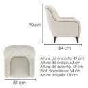 Ver imagem 3 de Poltrona Decorativa Capitone Sasha Pes Madeira Boucle Tce 1010 Moll