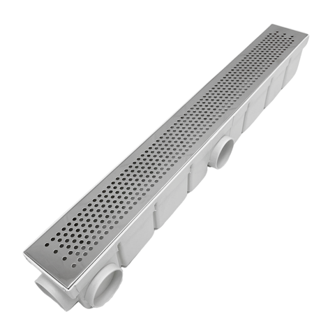 Ralo Linear Quintal Varanda 6x50 Bolinha Cocho Branco