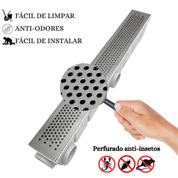 Ralo Linear Quintal Varanda 6x50 Bolinha Cocho Branco - 3