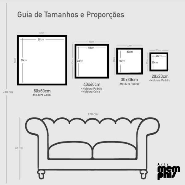 Quadro Infantil Bichinhos - 40x40cm - Moldura Padrão Preto - 3