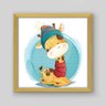 Quadro Infantil Cute Baby Giraffe - 20x20cm - Moldura Caixa Madeira - 1