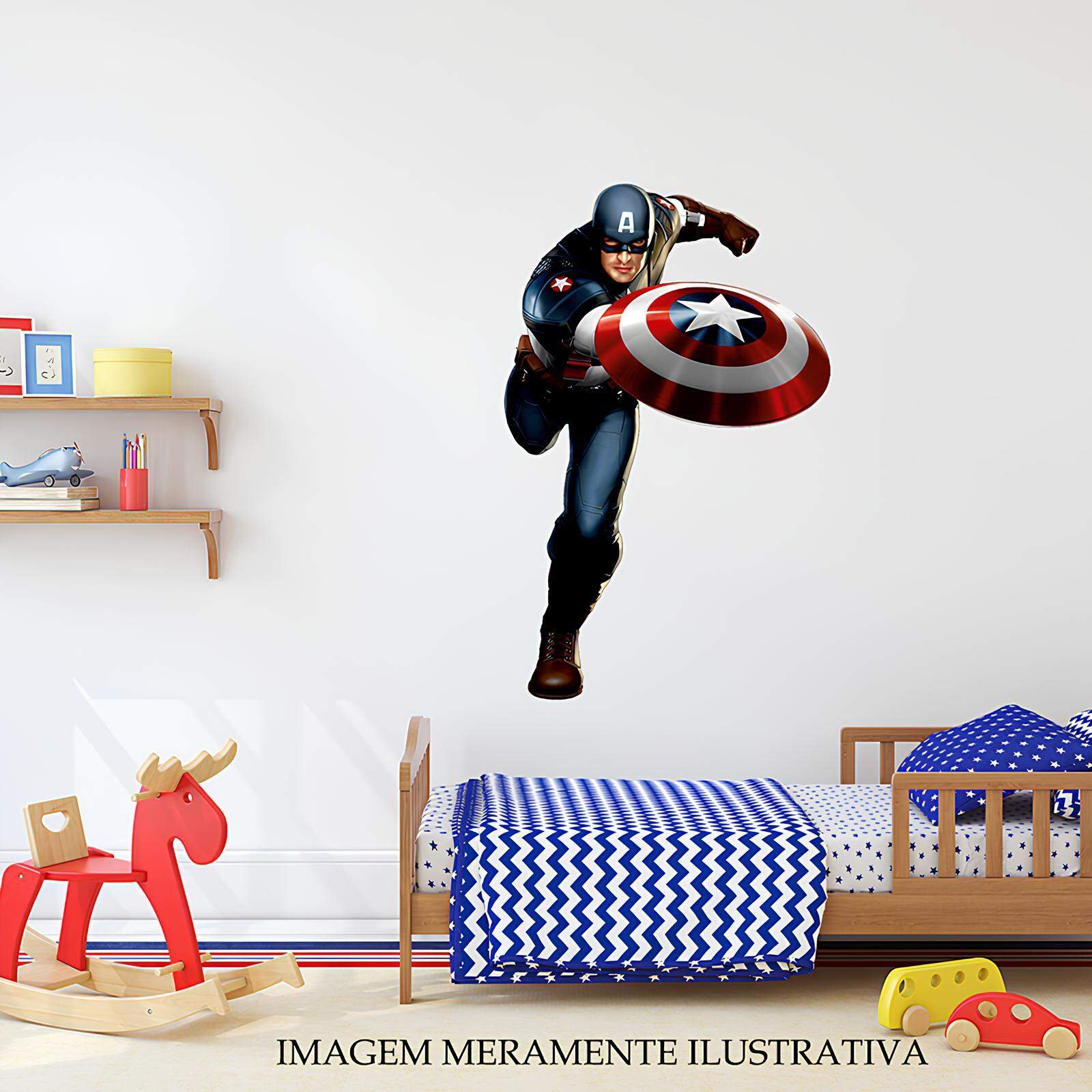 Adesivo de Parede Capitão América Mod03:50 X 80 Cm | MadeiraMadeira
