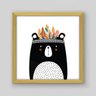Quadro Infantil Bear Tribal - 60x60cm - Moldura Caixa Madeira - 1