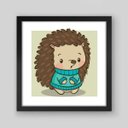 Ver imagem 1 de Quadro Infantil Inverno III - 30x30cm - Moldura Padrão Preto