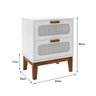 Kit 2 Mesas de Cabeceira 2 Gavetas Santorini Branco 45 Cm com Tela Indiana - 6