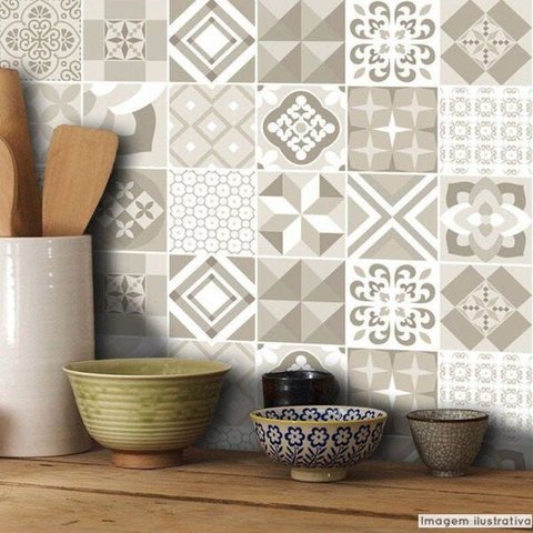 Papel de Parede Azulejo para Cozinha Coimbra 0,49x1,00m