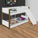 Ver imagem 1 de Beliche Infantil Com Escorregador Montessoriano Branca Mel