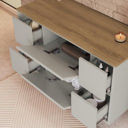 Balcão Gabinete de Banheiro Suspenso 90 Berlim com 2 Portas - 6