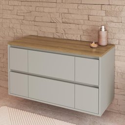 Balcão Gabinete de Banheiro Suspenso 90 Berlim com 2 Portas - 2