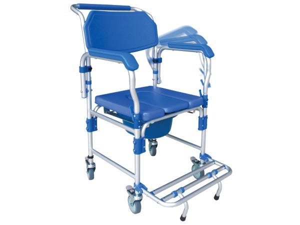 Cadeira De Banho Higiênica Adulto Dobrável Até 150kg 3x1 Multiuso D60 - Dellamed