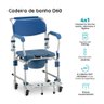 Cadeira de Banho em Alumínio até 150 Kg Assento 42 Cm D60 Dellamed - 2
