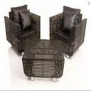 Ver imagem 2 de Jogo de Sofá e Poltronas Malibu com Mesa em Alumínio Preto