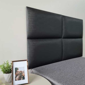 Cabeceira Estofada Modulada Solteiro Facto Preto