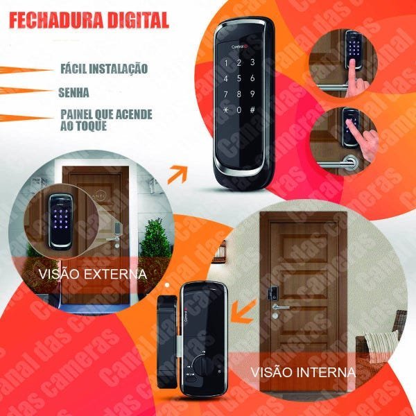 Fechadura Digital Eletrônica Com Senha e Bluetooth iDLock Control iD - 2
