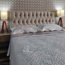 Ver imagem 1 de Cabeceira Cama Casal Capitonê Vintage Suede Bege 60 Rbl