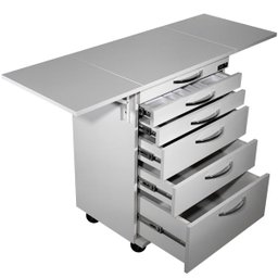 Mesa Auxiliar Clínica - Deki Móveis - com Abas Retráteis - 3