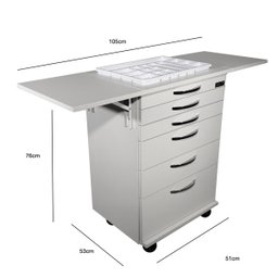 Mesa Auxiliar Clínica - Deki Móveis - com Abas Retráteis - 2