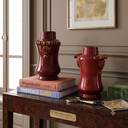 Ver imagem 2 de Vaso Decorativo Cerâmica Chinesa Vermelho Imperial 28cm Columbus Gold