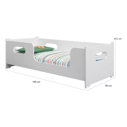 Cama Solteiro Montessoriana 100% Mdf Resistencia Conforto Grade Proteção:branco - 5
