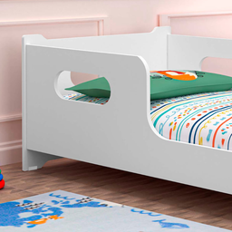 Cama Solteiro Montessoriana 100% Mdf Resistencia Conforto Grade Proteção:branco - 4