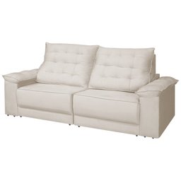 Sofá Retrátil e Reclinável Living Maittê 2,50m Veludo Bege - 2