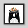 Quadro Infantil Bear Tribal - 40x40cm - Moldura Caixa Preto - 1