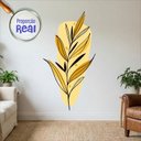 Ver imagem 1 de Adesivo Floral Boho Amarelo Estilo Nórdico 79x150 Minimalista Mod.03