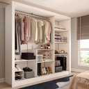 Ver imagem 2 de Guarda-roupa Casal Cali Slim 3 Portas com Espelho Branco - Panorama Móveis