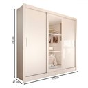 Ver imagem 4 de Guarda-roupa Casal Cali Slim 3 Portas com Espelho Branco - Panorama Móveis
