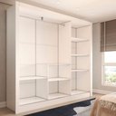 Ver imagem 5 de Guarda-roupa Casal Cali Slim 3 Portas com Espelho Branco - Panorama Móveis