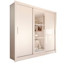 Ver imagem 3 de Guarda-roupa Casal Cali Slim 3 Portas com Espelho Branco - Panorama Móveis