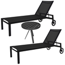 Ver imagem 1 de Kit 2 Espreguiçadeira Piscina Gaivota com Rodinhas + Mesinha