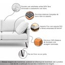 Ver imagem 3 de Sofá Sala de Estar Atena Fixo Pés de Ferro 174cm 2 Lugares Bouclê Branco M1 - Monari Design