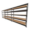 Ver imagem 1 de Mini Porta Pallet 200 Kg por Nivel Inicial +2 Continuação com 5 Niveis Preto com Mdf Cru