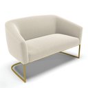 Ver imagem 1 de Sofá Namoradeira 2 Lugares Base Industrial Dourado Stella Bouclê Bege D03 - D'Rossi